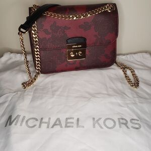 MK Burgundy Leather Lace Purse